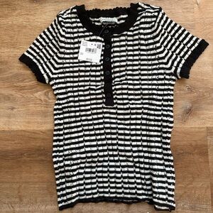NEW American Eagle Outfitters Black and White Button-Up Knit - small